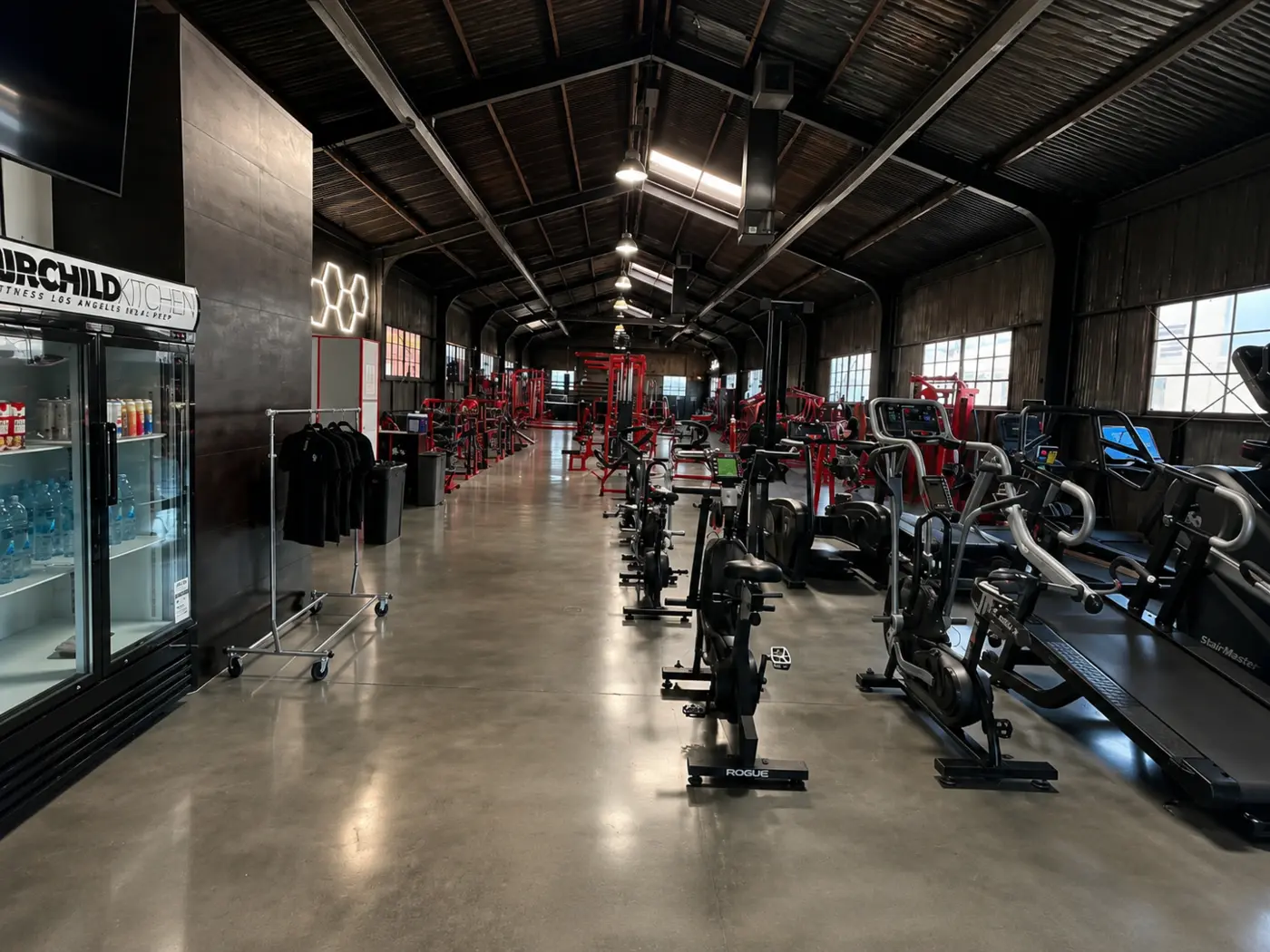 Clean commercial gym interior in Los Angeles after professional cleaning
